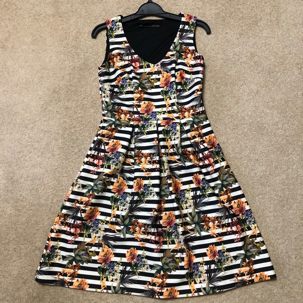 NWOT Striped Floral Dress